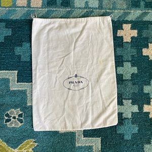 Large Prada dust bag white cotton